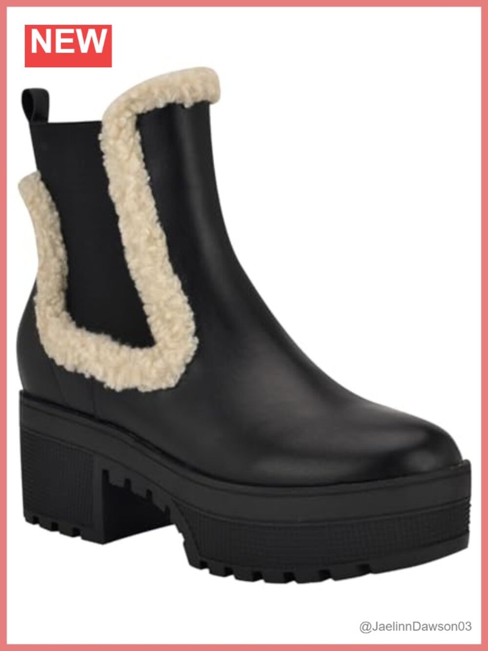 Nine West Haray Ankle Boots Faux Leather Block Heel Pull-On